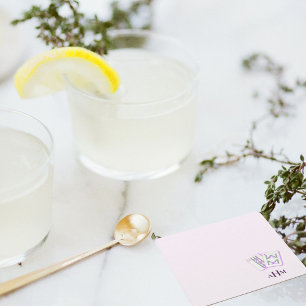 Porta-copo De Papel Quadrado Azulejos Mahjong Lavanda Monograma