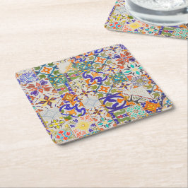 Porta-copo De Papel Quadrado Azulejos Vintage Patterno Portugal