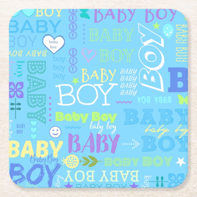 Porta-copo De Papel Quadrado Baby Boy (Frente)