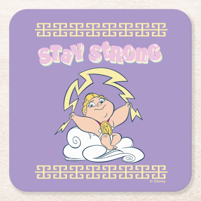 Porta-copo De Papel Quadrado Baby Hercules - Stay Strong Square Paper Coaster (Frente)