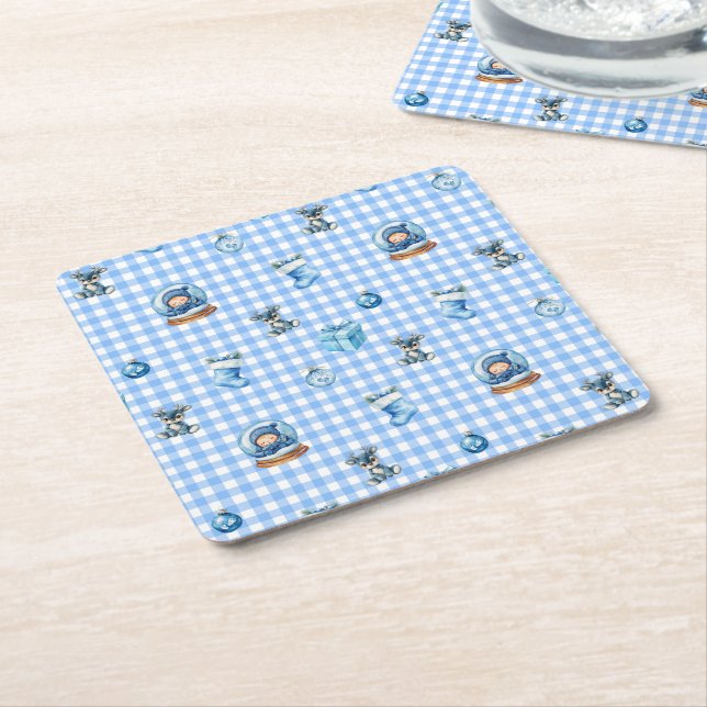 Porta-copo De Papel Quadrado Baby's First Christmas Magic! (Inclinado)