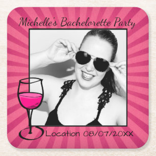 Porta-copo De Papel Quadrado Bachelorette Personalizado