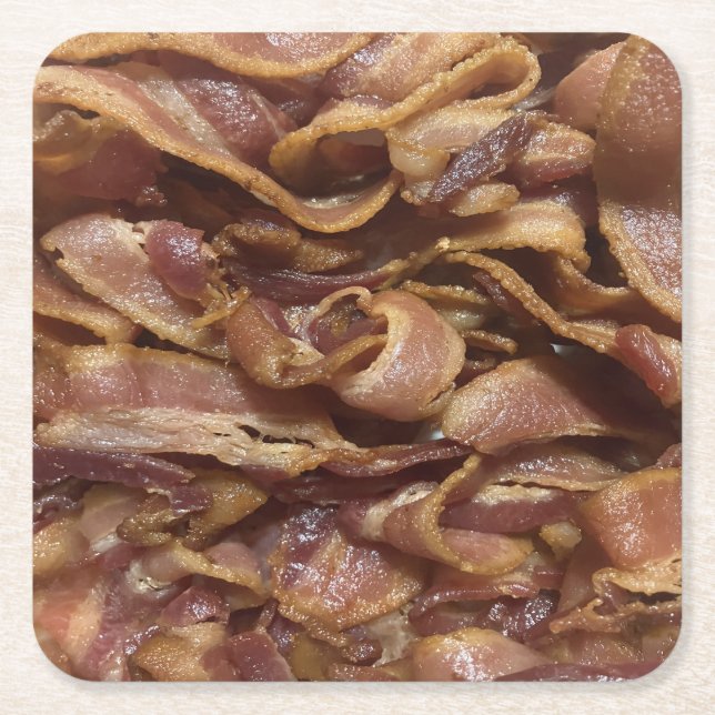 Porta-copo De Papel Quadrado Bacon (Frente)