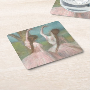 Porta-copo De Papel Quadrado Bailarinas em Rosa Edgar Degas