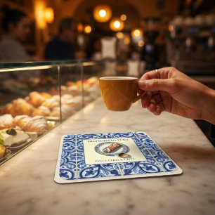 Porta-copo De Papel Quadrado Balanço de Papel de Azulejo Siciliano Cannoli Sobr