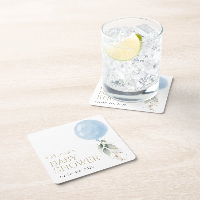 Porta-copo De Papel Quadrado Balão Azul, Eucalyptus, Greenerescência, Chá de fr (Insitu)