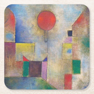 Porta-copo De Papel Quadrado Balão Vermelho, Klee