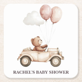 Porta-copo De Papel Quadrado Balcão de Bebê de Urso de Pelúcia Antigo em Carro