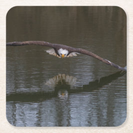 Porta-copo De Papel Quadrado Bald Eagle em Voo