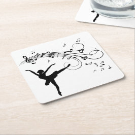 Porta-copo De Papel Quadrado Ballerina Dancing e a música segue