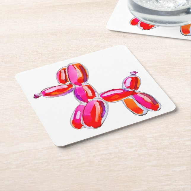 Porta-copo De Papel Quadrado Balloon Dog (Inclinado)