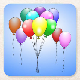 Porta-copo De Papel Quadrado Balões de Aniversário de Papel Absorvente