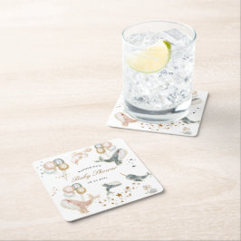 Porta-copo De Papel Quadrado Balões de Baleias Magnéticas Chá de fraldas de Est