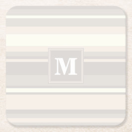 Porta-copo De Papel Quadrado Banda bege monograma