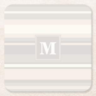 Porta-copo De Papel Quadrado Banda bege monograma