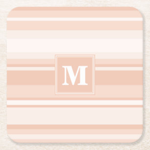 Porta-copo De Papel Quadrado Banda de pêssego monograma