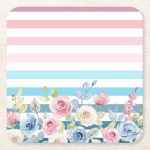 Banda e flor rosa e azul