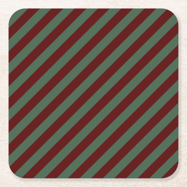 Porta-copo De Papel Quadrado Bandas de Natal (Frente)