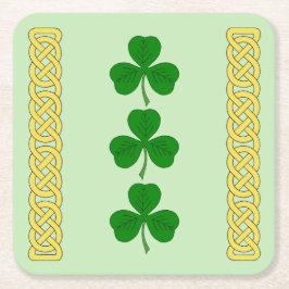 Porta-copo De Papel Quadrado Bandas Shamrock Trio e Knotwork