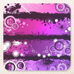 Porta-copo De Papel Quadrado Bandeira 3 da música do estilo do Grunge