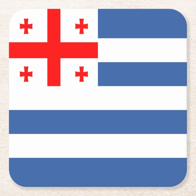 Porta-copo De Papel Quadrado Bandeira Adjara Patriótica (Frente)