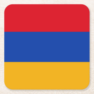 Porta-copo De Papel Quadrado Bandeira Armênio Patriótica