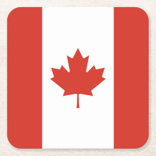 Porta-copo De Papel Quadrado Bandeira Canadense Patriota