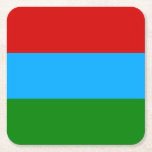 Porta-copo De Papel Quadrado Bandeira da Carélia<br><div class="desc">Bandeira Patriótica da República da Carélia.</div>