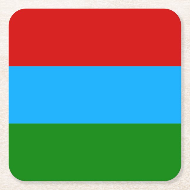 Porta-copo De Papel Quadrado Bandeira da Carélia (Frente)