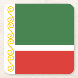 Porta-copo De Papel Quadrado Bandeira da Chechênia