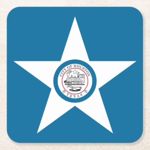 Porta-copo De Papel Quadrado Bandeira da cidade de Houston, Texas Square Paper 