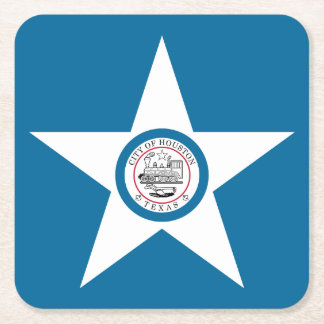 Porta-copo De Papel Quadrado Bandeira da cidade de Houston, Texas Square Paper