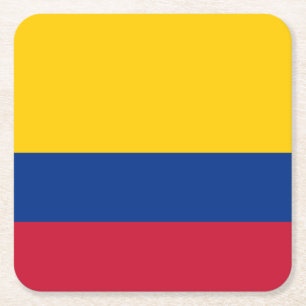 Porta-copo De Papel Quadrado Bandeira da Colômbia