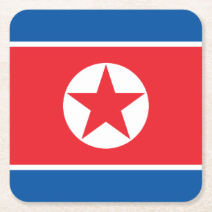 Porta-copo De Papel Quadrado Bandeira da Coreia do Norte