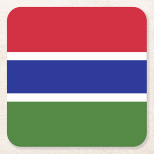 Porta-copo De Papel Quadrado Bandeira da Gâmbia