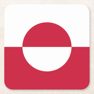 Porta-copo De Papel Quadrado Bandeira da Gronelândia