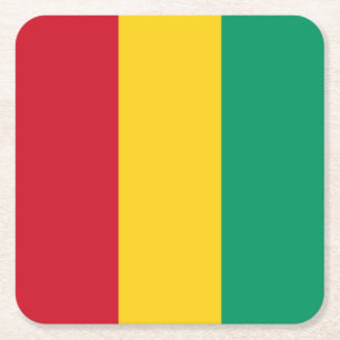 Porta-copo De Papel Quadrado Bandeira da Guiné