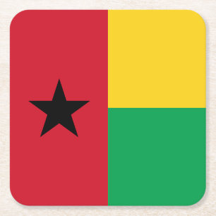 Porta-copo De Papel Quadrado Bandeira da Guiné-Bissau