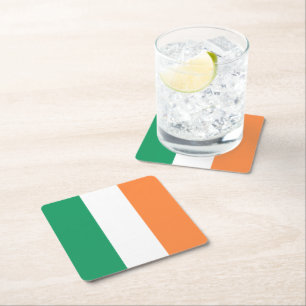 Porta-copo De Papel Quadrado Bandeira da Irlanda: Estandarte Irlandês, Reino Un
