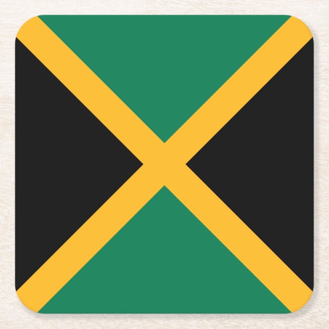 Porta-copo De Papel Quadrado bandeira da Jamaica (Frente)