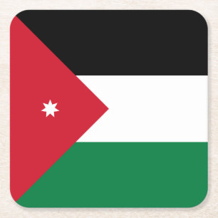 Porta-copo De Papel Quadrado Bandeira da Jordânia