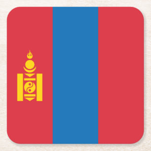 Porta-copo De Papel Quadrado Bandeira da Mongólia