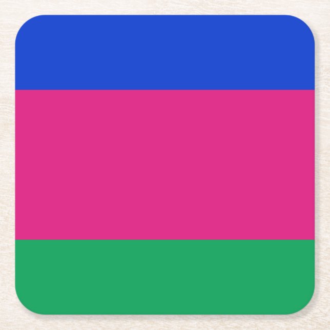 Porta-copo De Papel Quadrado Bandeira da República Popular de Kuban (Frente)