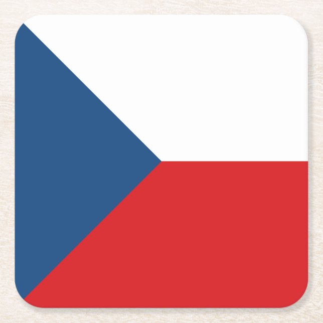 Porta-copo De Papel Quadrado Bandeira da República Tcheca (Frente)