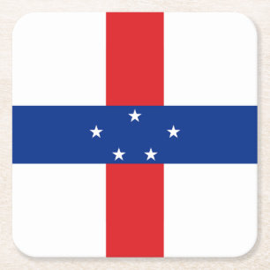 Porta-copo De Papel Quadrado Bandeira das Antilhas Neerlandesas