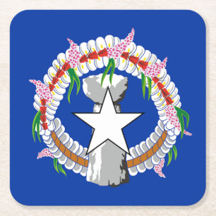 Porta-copo De Papel Quadrado Bandeira das Ilhas Marianas nortes