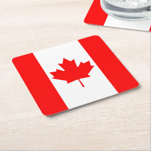 Porta-copo De Papel Quadrado Bandeira de Canadá