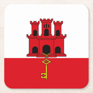 Porta-copo De Papel Quadrado Bandeira de Gibraltar
