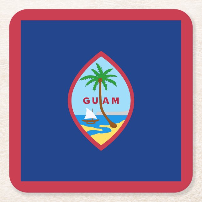 Porta-copo De Papel Quadrado Bandeira de Guam (Frente)