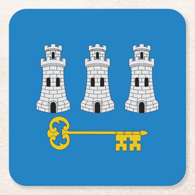 Porta-copo De Papel Quadrado Bandeira de Havana, Cuba (Frente)